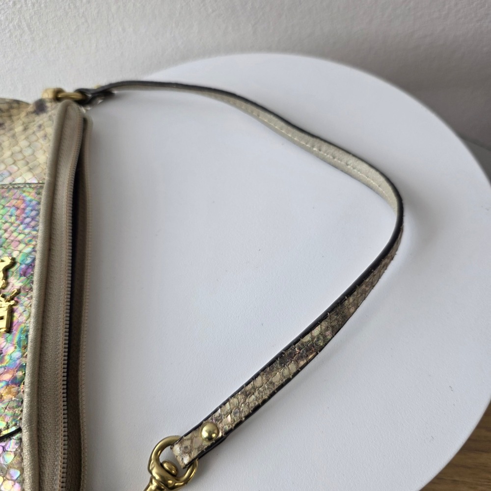 Coach Madison Shimmer Python Leather Wristlet Gol… - image 6